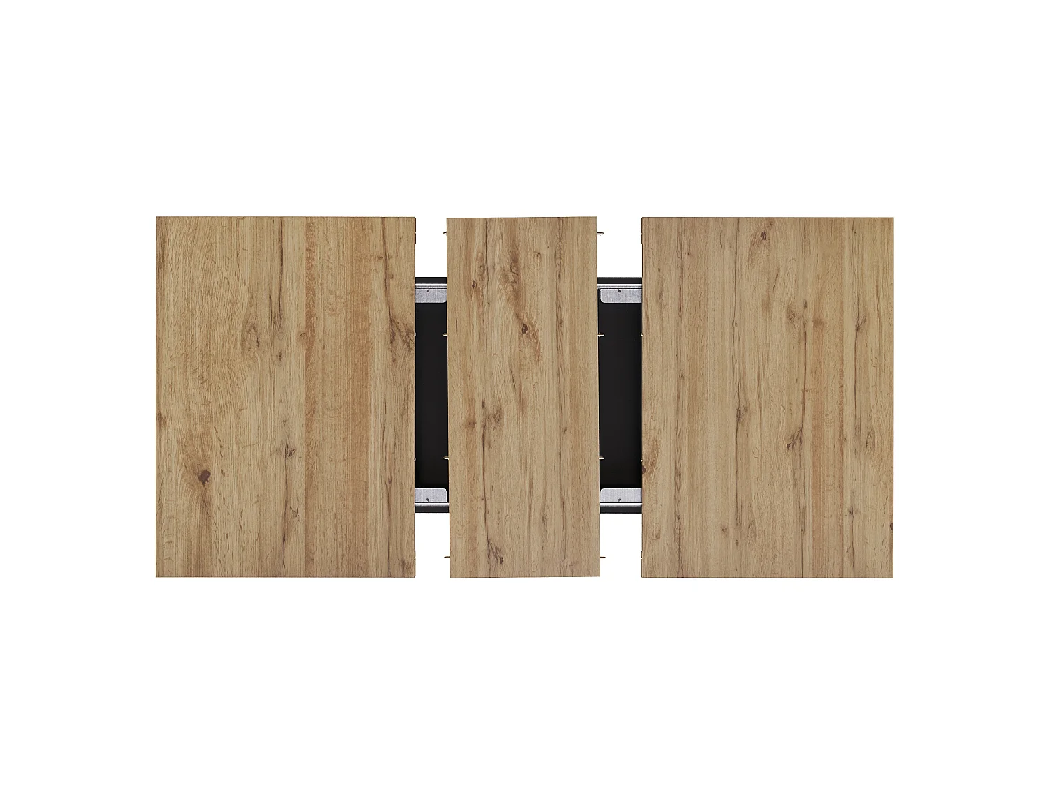 Utdragbart matbord 110/140x80x75 cm - Plats för 6 - 1 dörr - 2 lådor - MDF + Metall - Svart