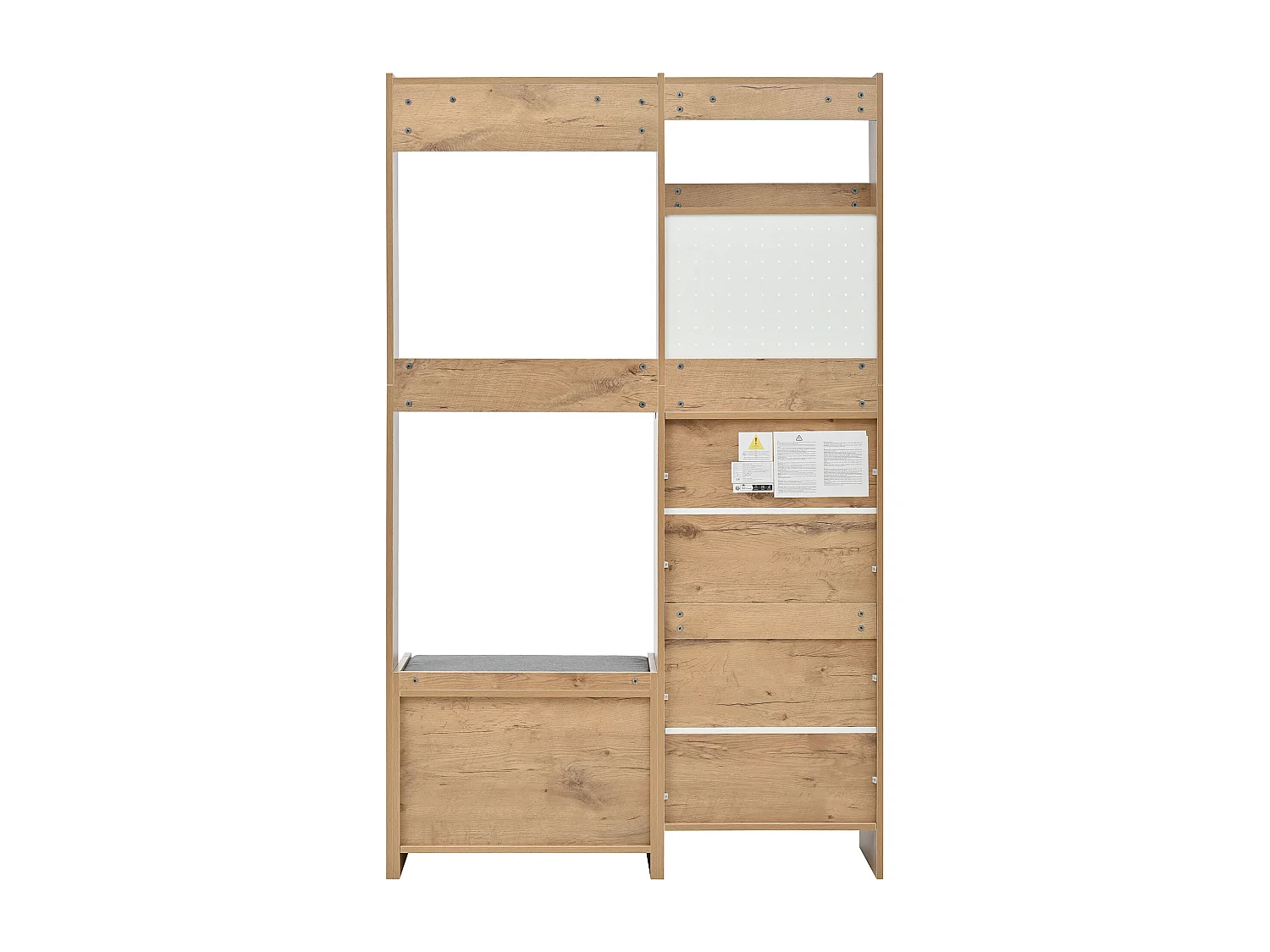 Moderne Eingangsgarderobe 80x35x185cm - mit 1 Schublade und 2 Türen - mit Schuhbank und Schuhschrank - Natur