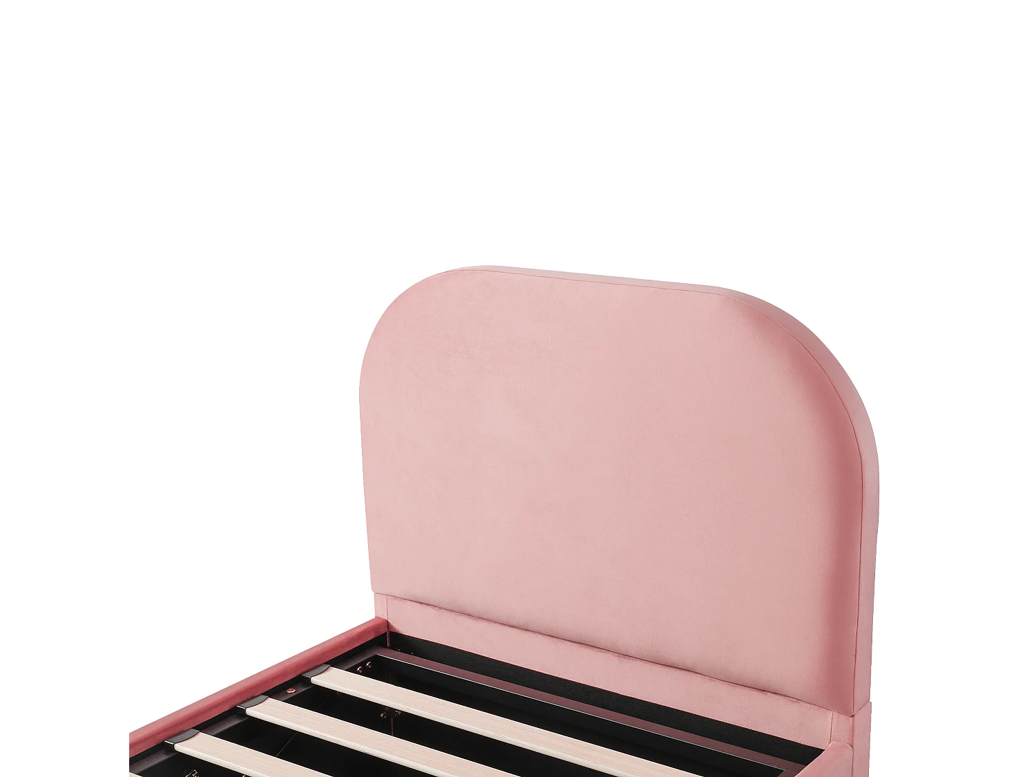 Lit coffre enfant 90x200cm - avec tête de lit rembourrée - avec espace de rangement - Velours - Rose (matelas non inclus)