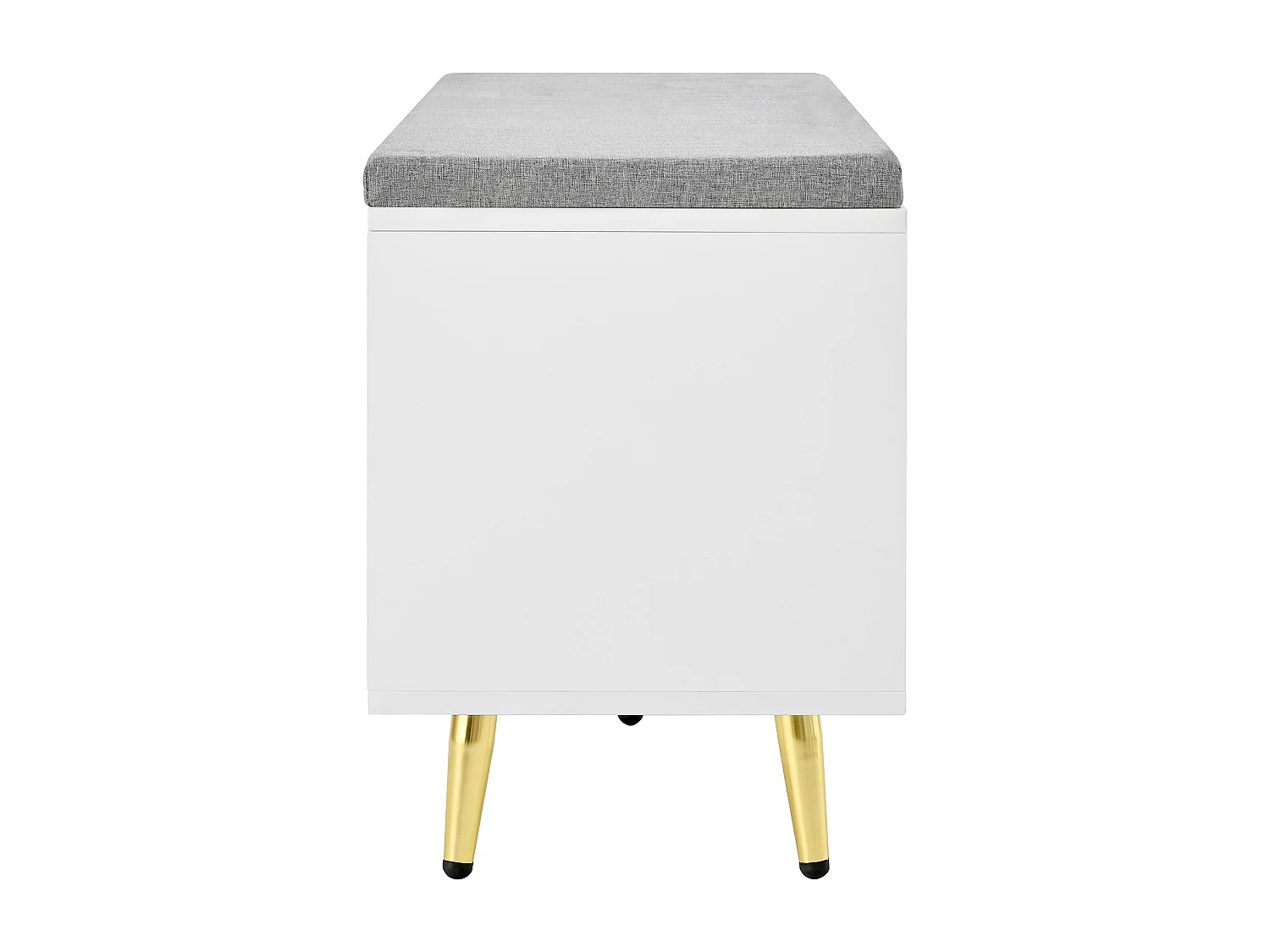 Schuhschrank 121x35x49cm - mit Sitzkissen - Schiebetüren und offene Ablagefächer - weiß