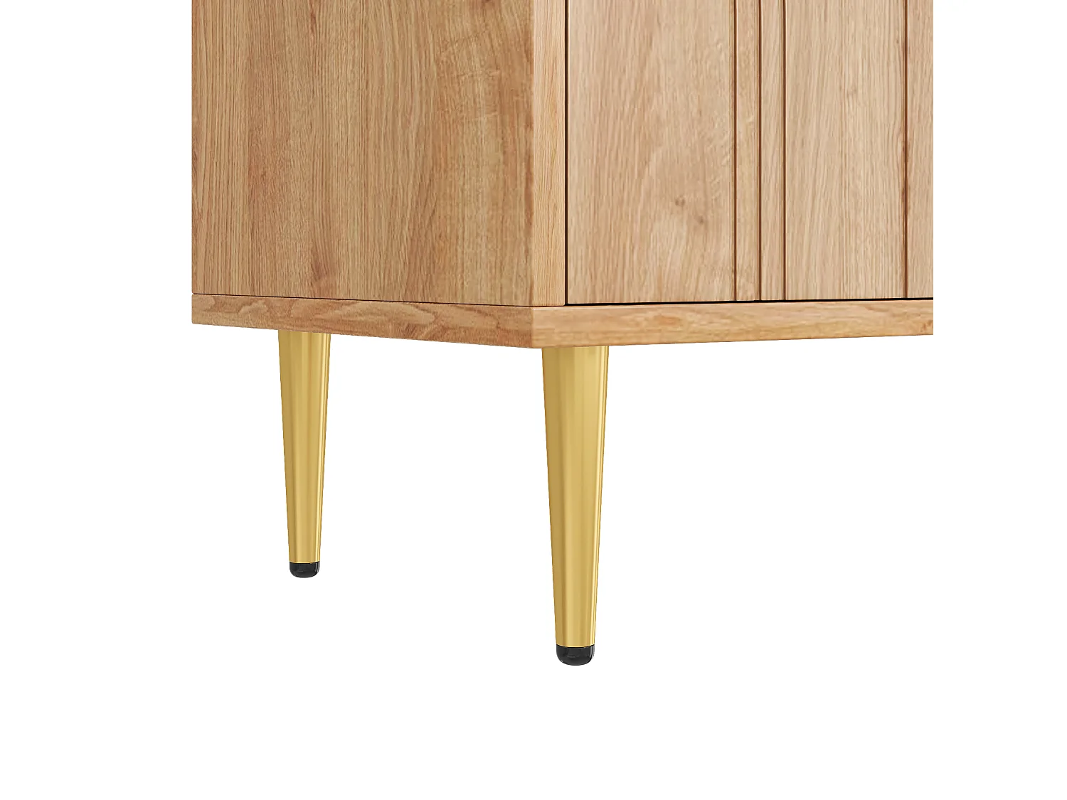 Mobile per TV 170x35x47,5 cm - 4 ante - con ripiani - Gambe in metallo - MDF - Naturale