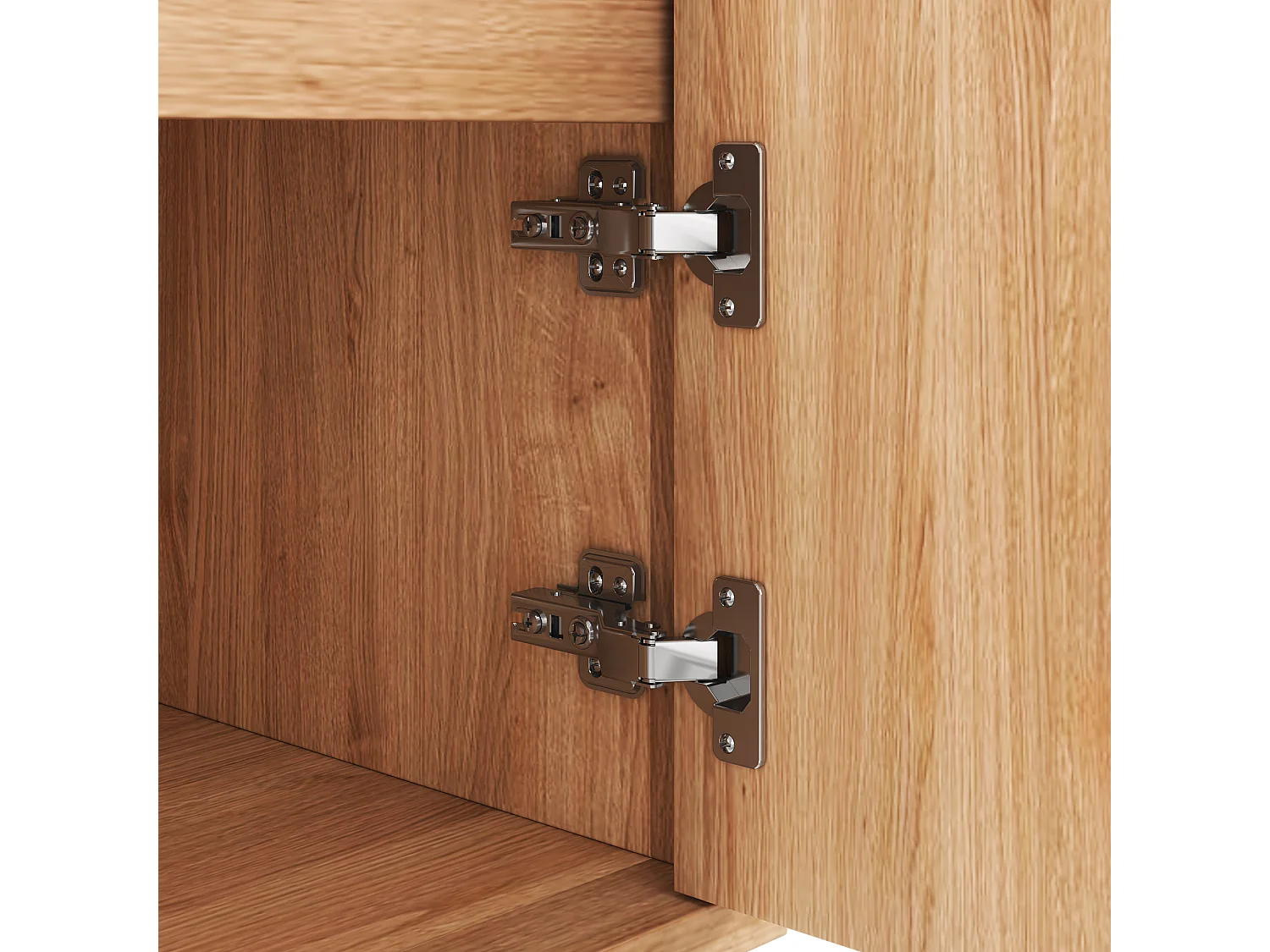 Mobile per TV 170x35x47,5 cm - 4 ante - con ripiani - Gambe in metallo - MDF - Naturale