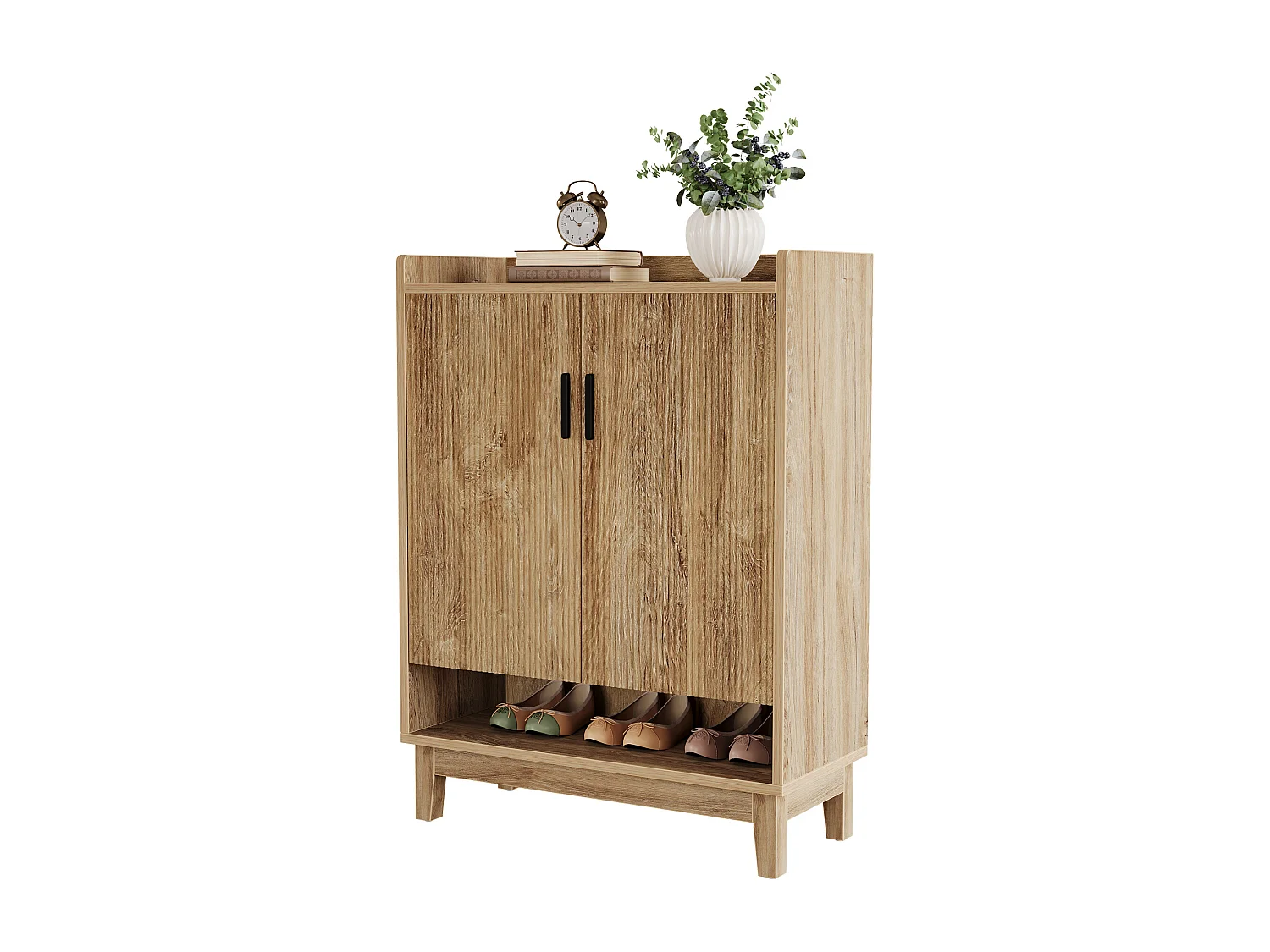 Meuble à chaussures avec portes, rangement pour 20 paires de chaussures d'entrée, style ferme