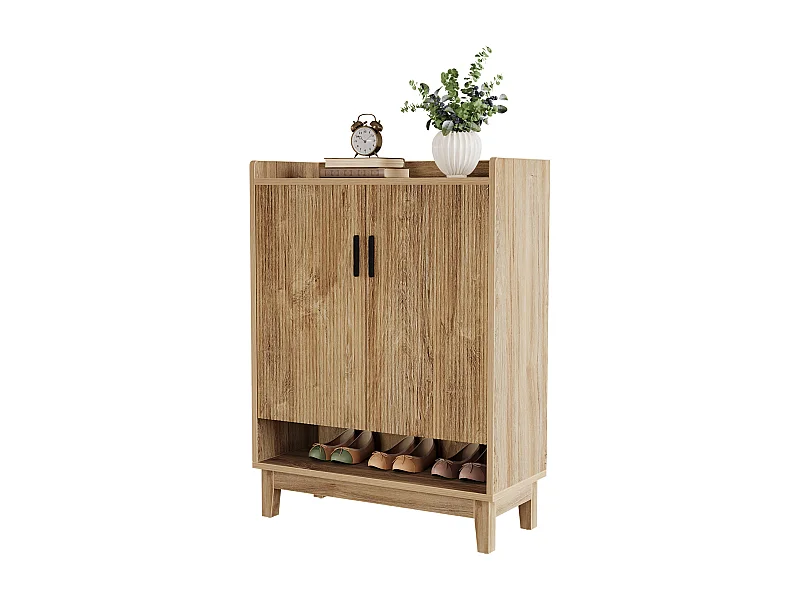 Meuble à chaussures avec portes, rangement pour 20 paires de chaussures d'entrée, style ferme