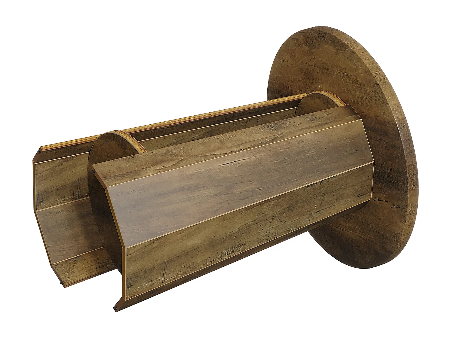 Runder Endtisch, Beistelltisch mit unterem Fach, dekoratives Nachttischmöbel für kleine Räume