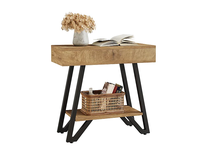 End-Beistelltisch für das Wohnzimmer, schmaler Coucharm-Beistelltisch mit Ablageschränken