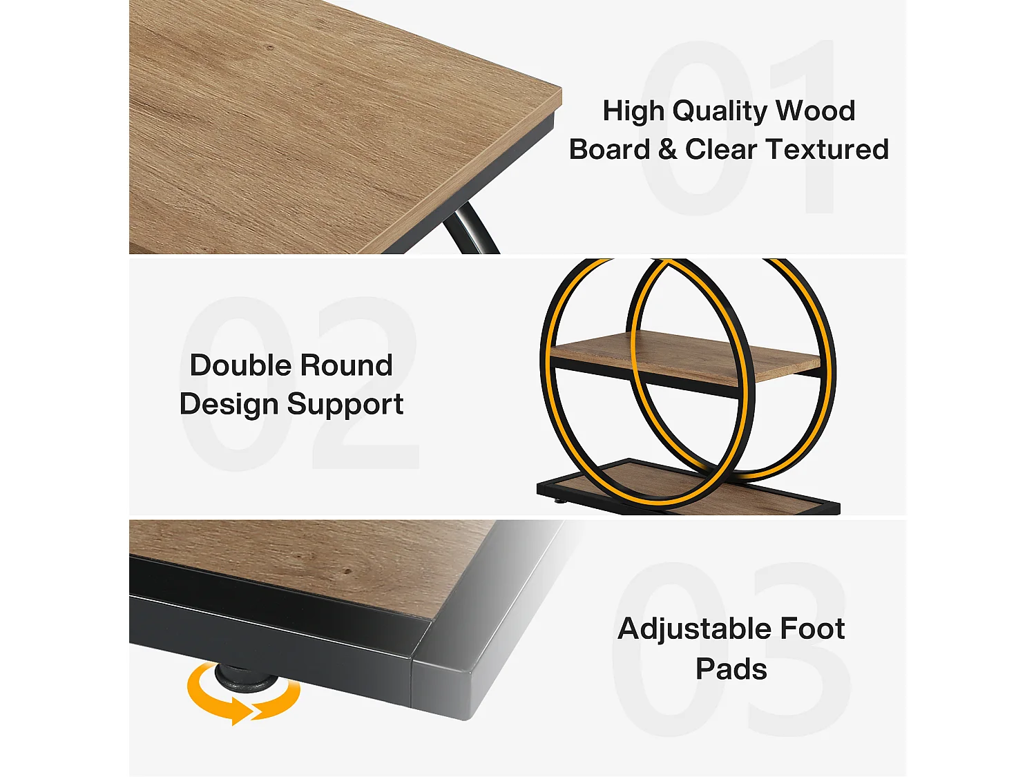 Table d'appoint étroite avec 3 étagères de rangement, style industriel, petite table de chevet pour canapé