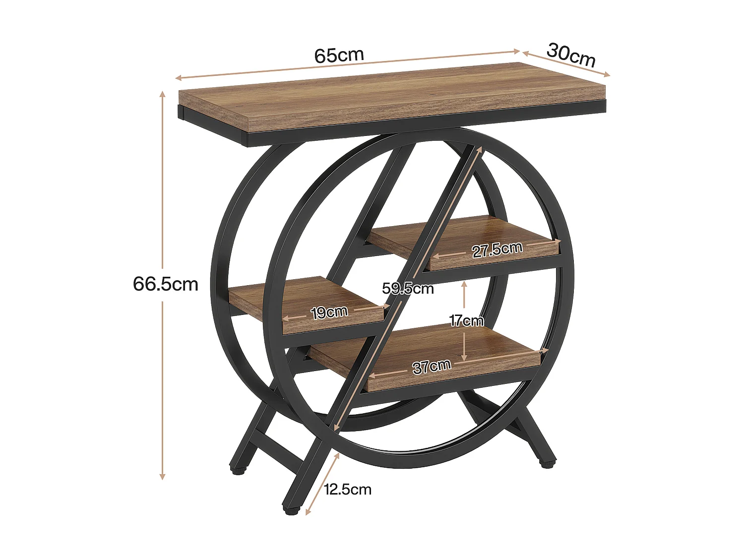 Mesa lateral estrecha con amplio espacio de almacenamiento de 4 niveles, mesa de noche moderna