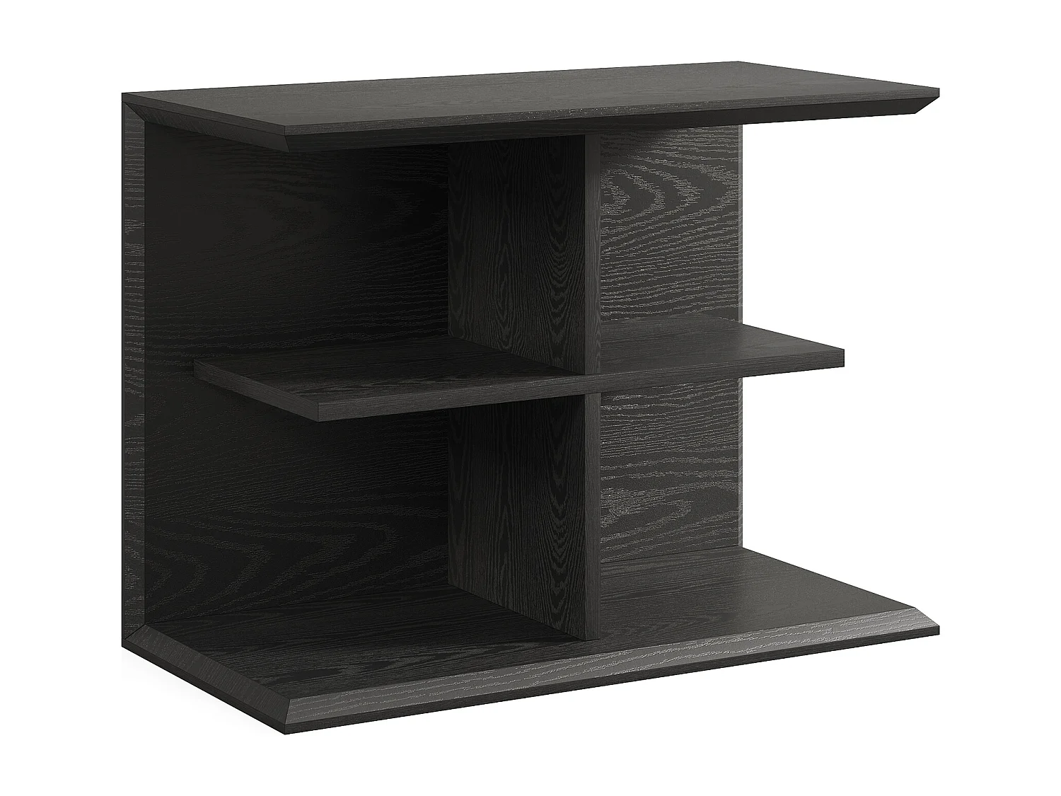 Tables d'appoint noires pour salon, table d'appoint à 3 niveaux avec rangement, table de chevet moderne