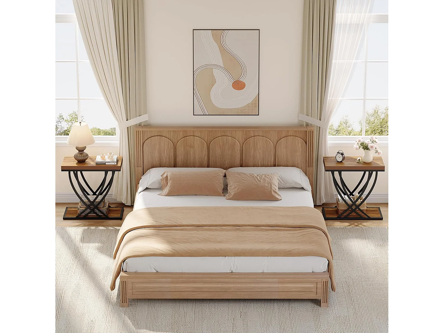 Nebentisch, 2-stufiger schmaler Beistelltisch für das Wohnzimmer, industrieller Nachttisch mit Metallrahmen