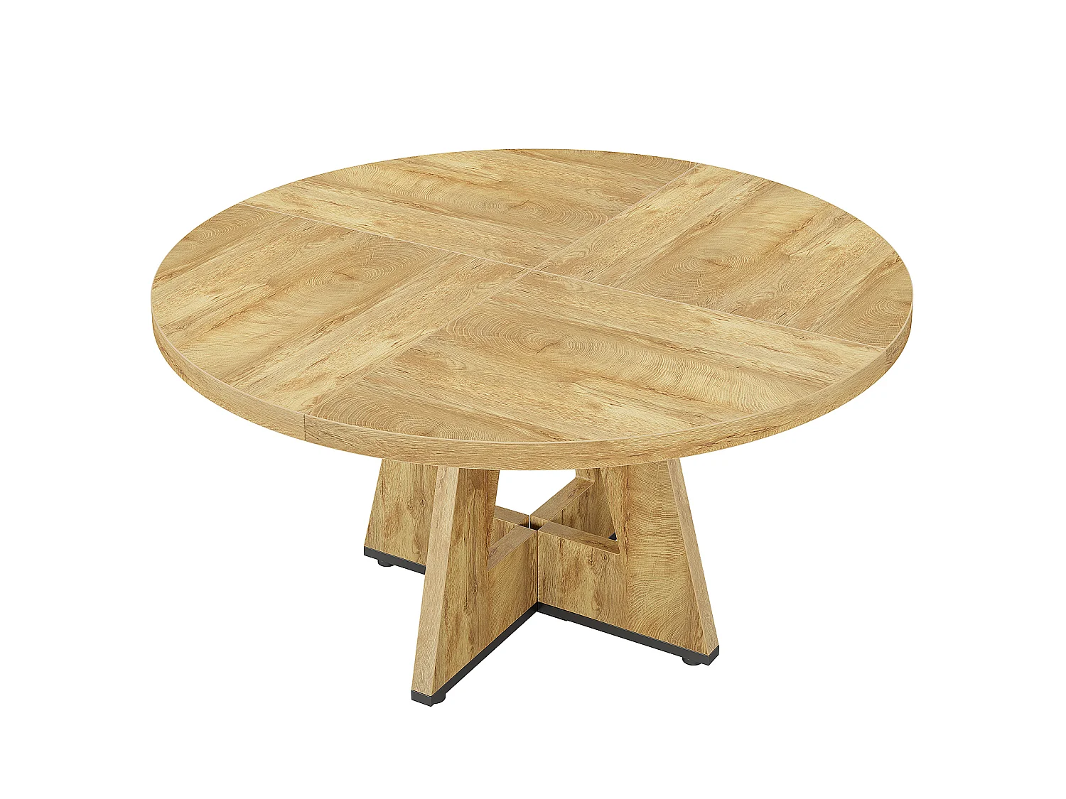 Table de salle à manger ronde pour 4, 120 cm table de cuisine ronde de style campagnard