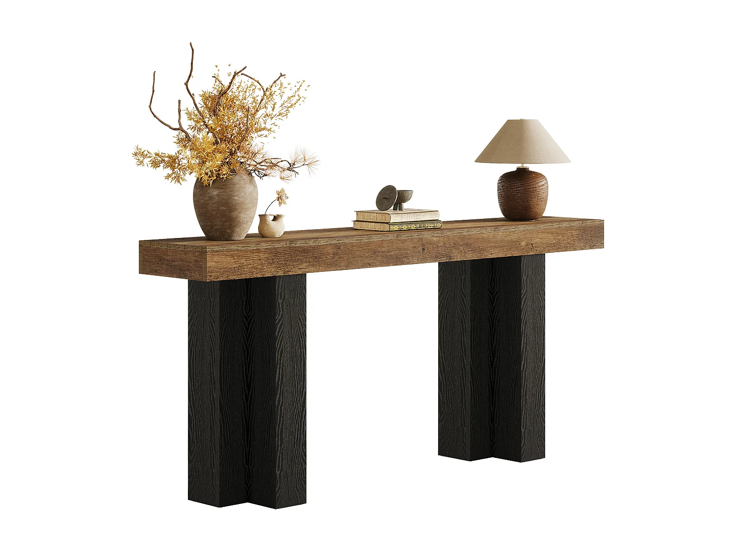 160 cm hohe Konsole für die Eingangshalle, ländliche Eingangshalle-Tafel mit stabilen Beinen, schmale lange Sofa-Konsole hinter der Couch