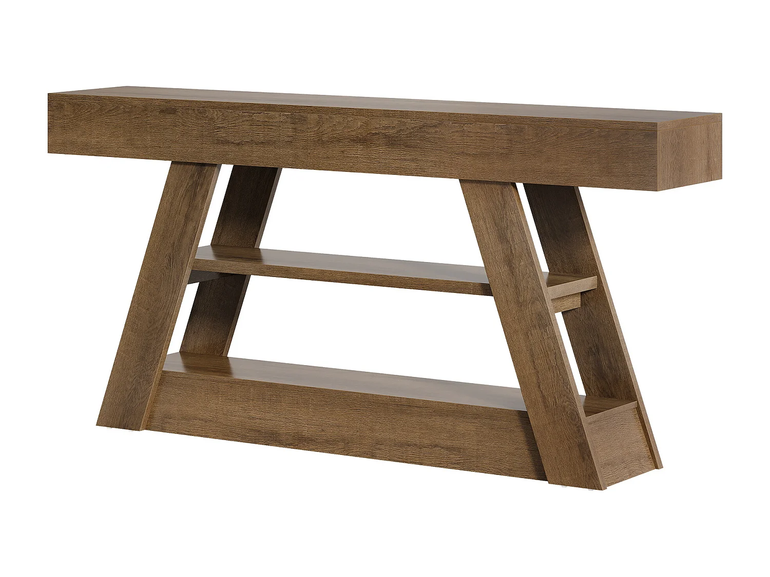 Stolik konsolowy 160 cm z półkami do przechowywania, rustykalny długi stolik kawowy do przedpokoju