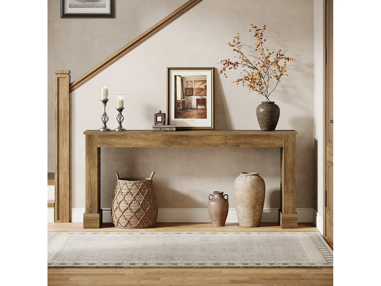 160 cm hohe Farmhaus-Konsolentafel für die Eingangshalle, industrielle Sofatabelle