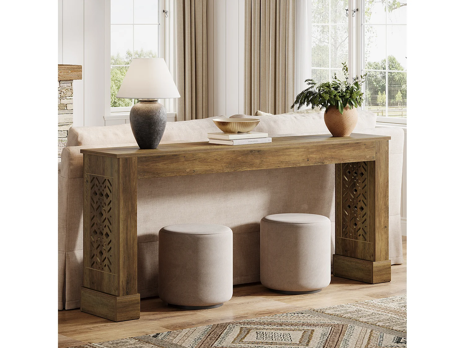 160 cm hohe Farmhaus-Konsolentafel für die Eingangshalle, industrielle Sofatabelle