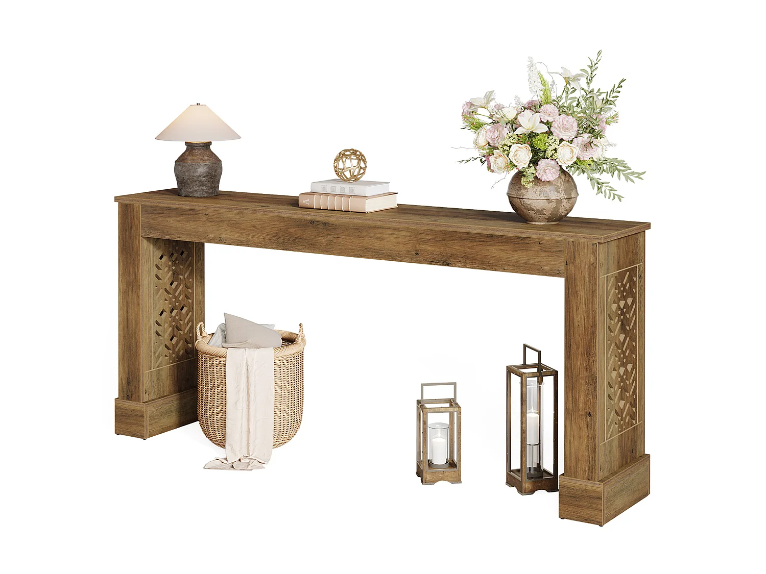 160 cm hohe Farmhaus-Konsolentafel für die Eingangshalle, industrielle Sofatabelle