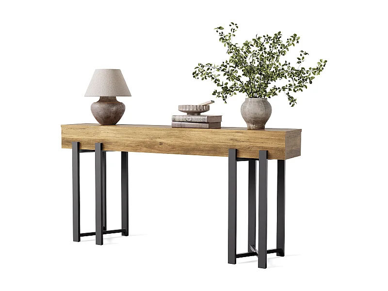 Stolik konsolowy 160 cm do przedpokoju, industrialny stolik za kanapą
