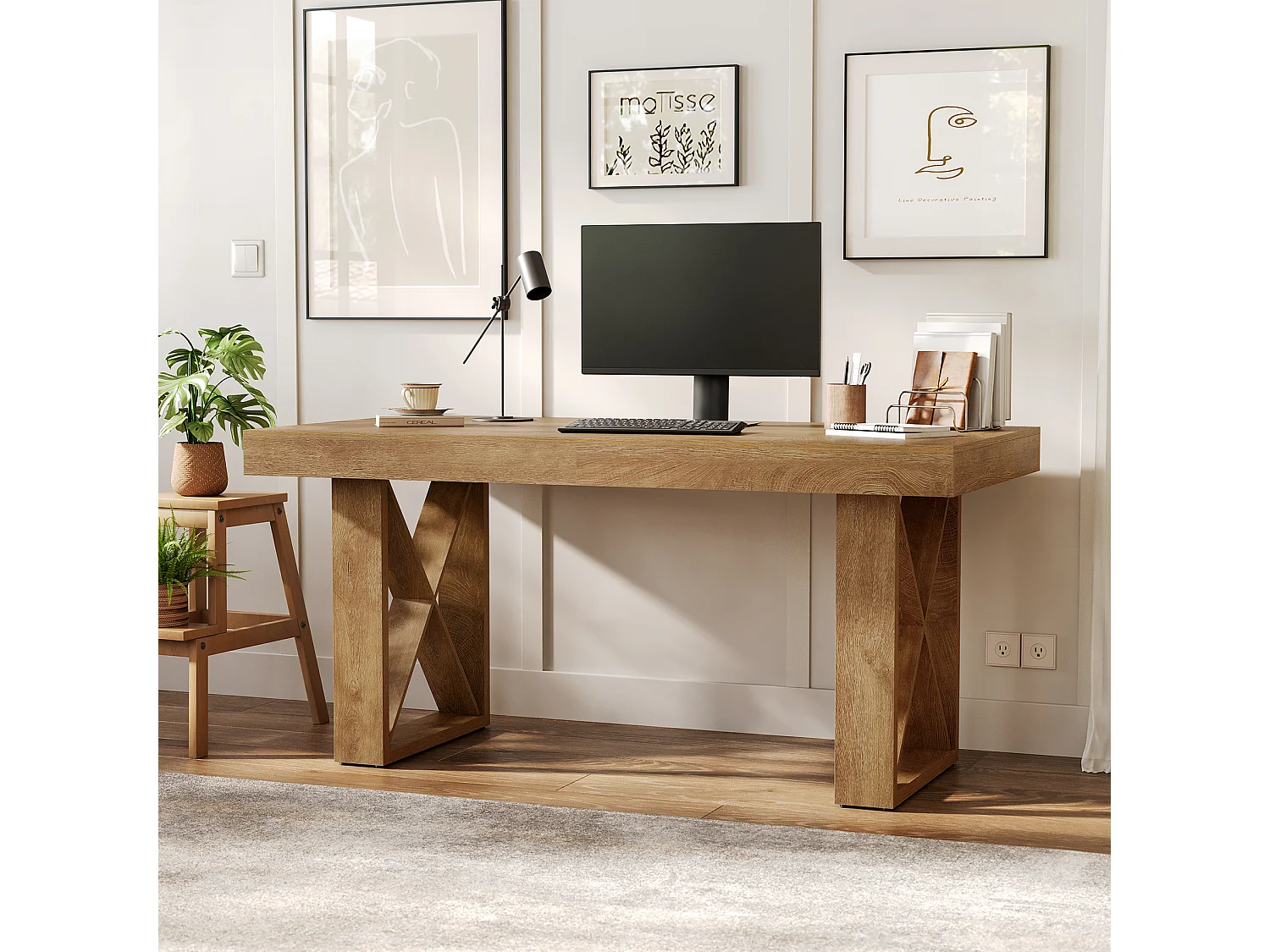 160cm computerbureau, studie, gamen, schrijven, werk, directiebureau voor thuis