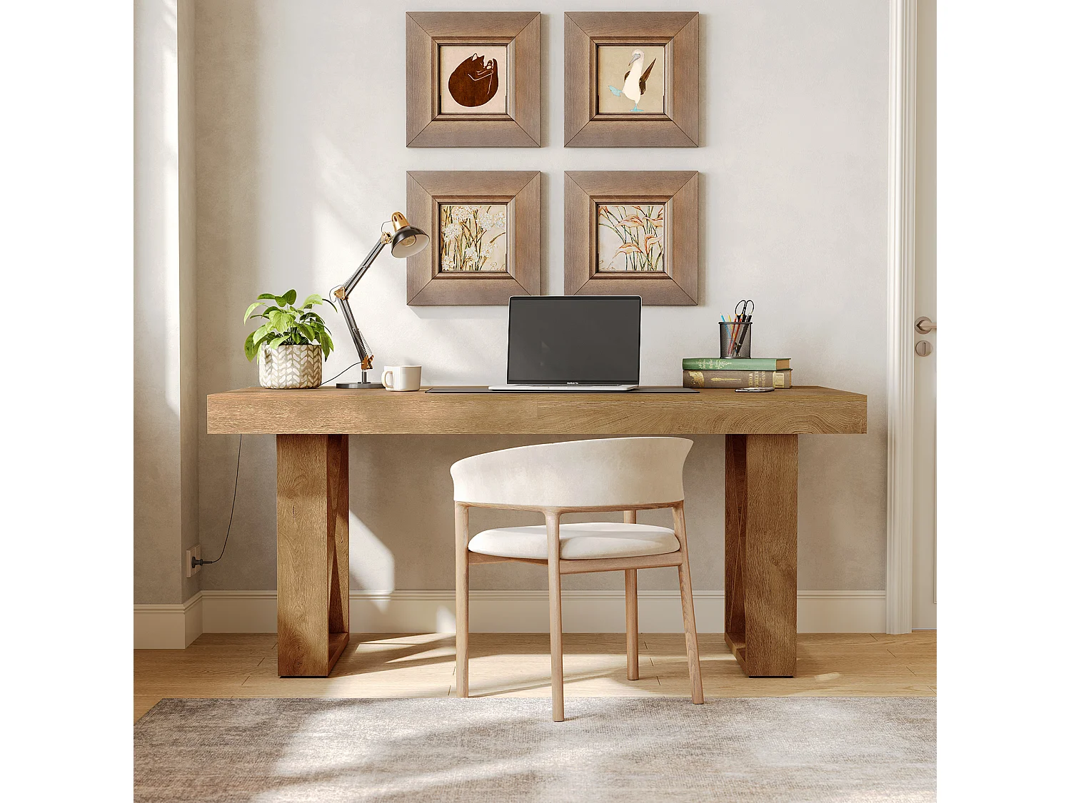 160cm computerbureau, studie, gamen, schrijven, werk, directiebureau voor thuis