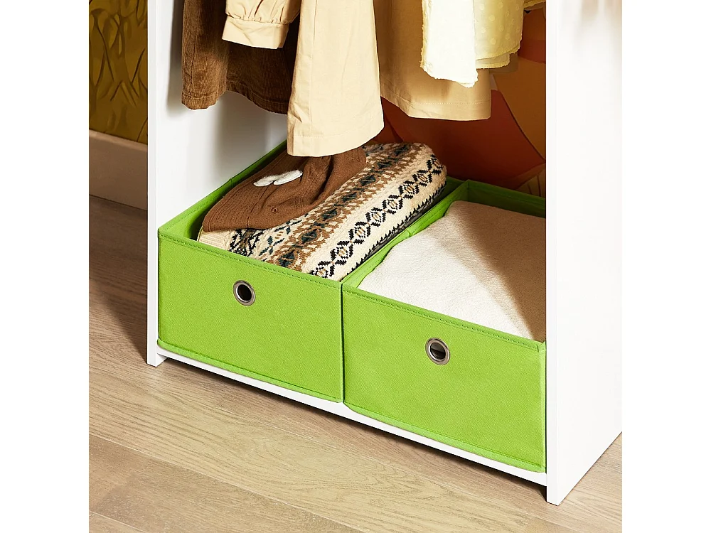 SoBuy Porte-Vêtements Enfant, Penderie avec Étagère, Modèle Blanc