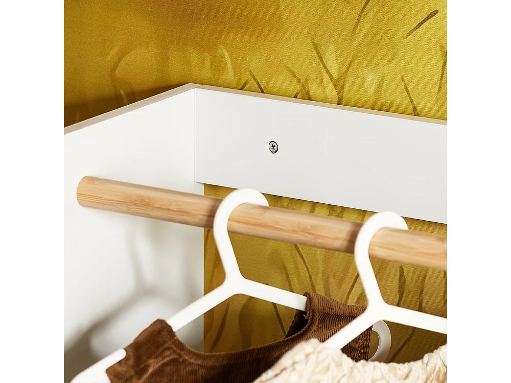 SoBuy Porte-Vêtements Enfant, Penderie avec Étagère, Modèle Blanc