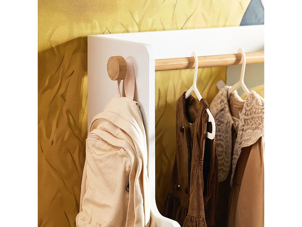 SoBuy Porte-Vêtements Enfant, Penderie avec Étagère, Modèle Blanc