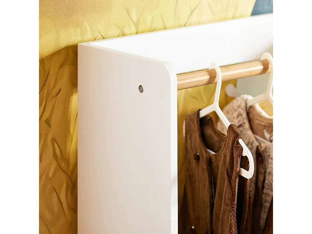 SoBuy Porte-Vêtements Enfant, Penderie avec Étagère, Modèle Blanc