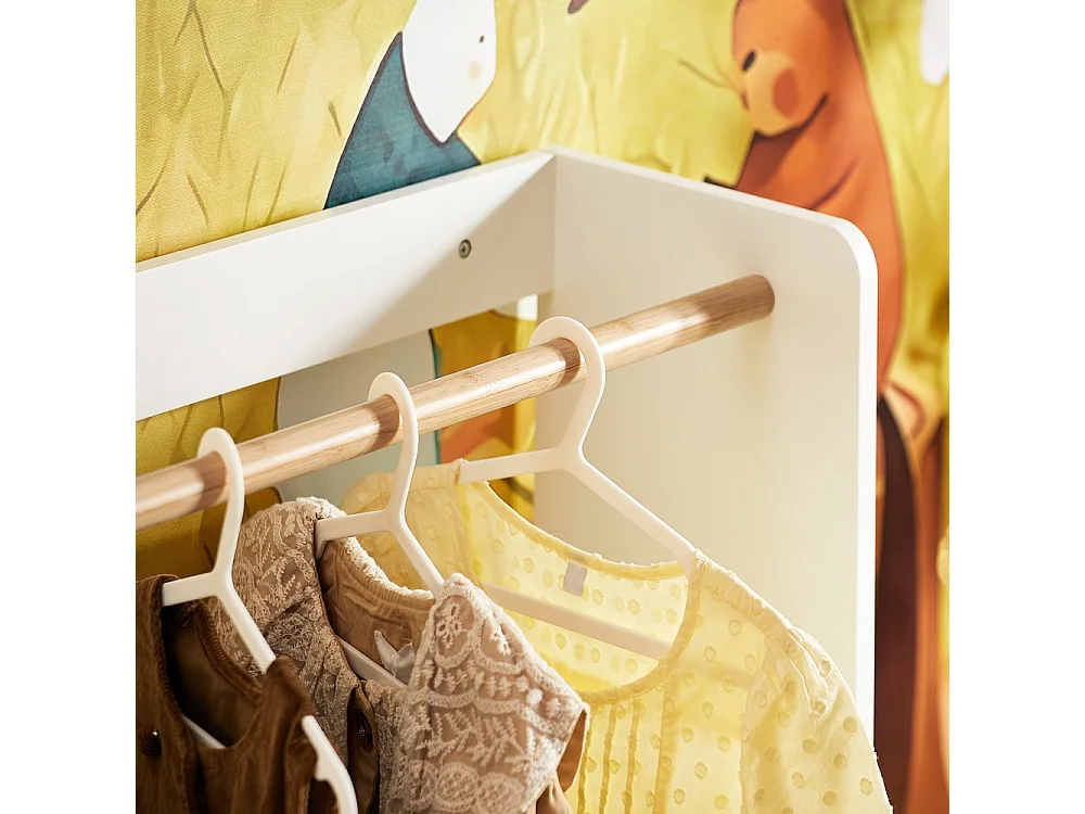 SoBuy Porte-Vêtements Enfant, Penderie avec Étagère, Modèle Blanc