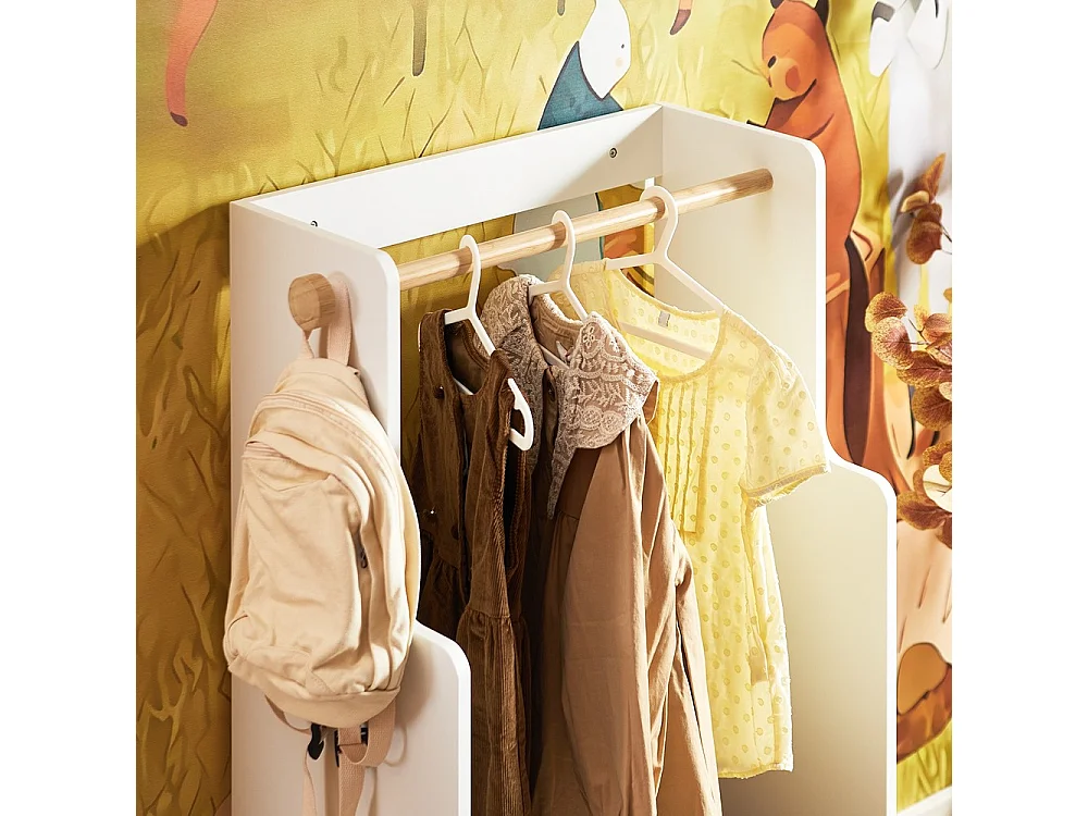 SoBuy Porte-Vêtements Enfant, Penderie avec Étagère, Modèle Blanc