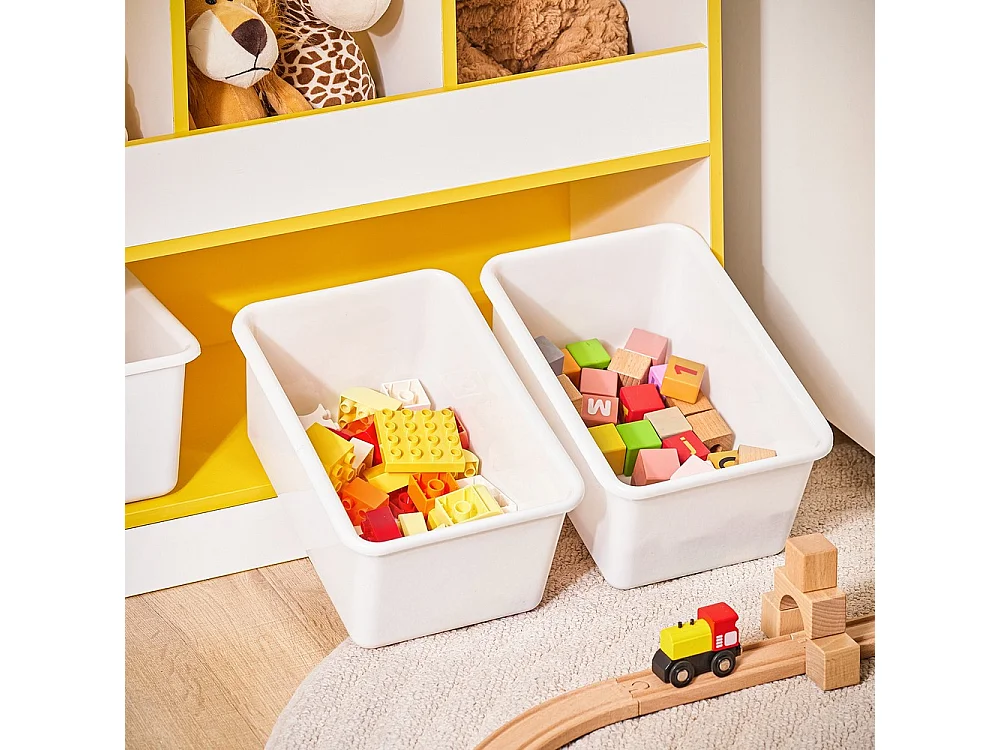 SoBuy Meuble de Rangement Enfant 3 Compartiments avec Boîtes, Organisateur