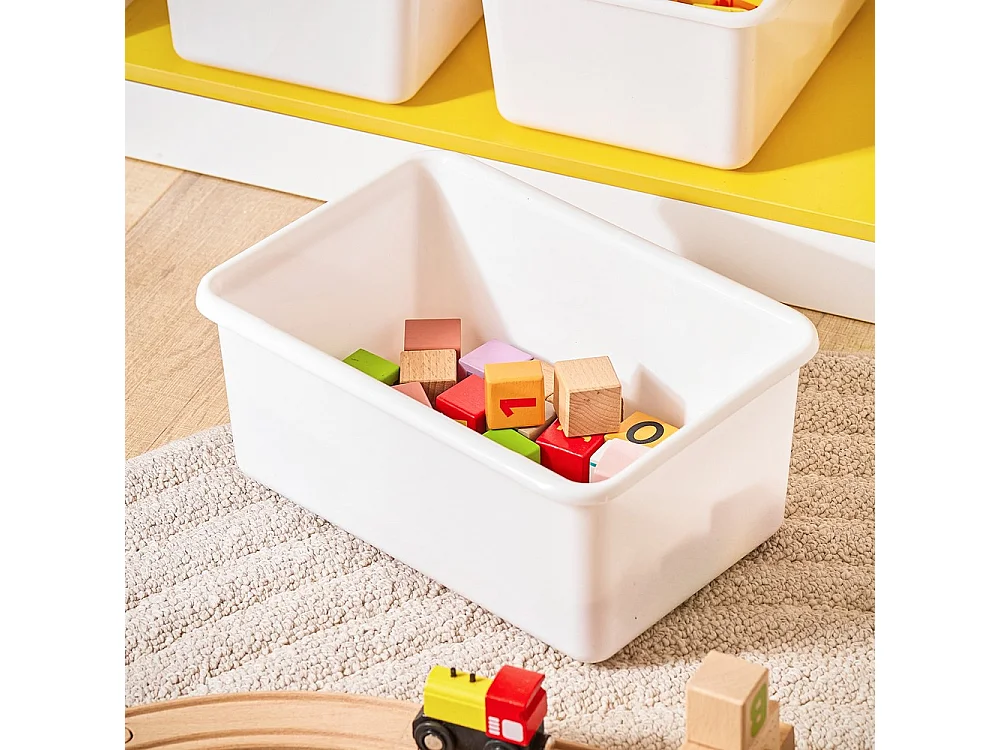 SoBuy Meuble de Rangement Enfant 3 Compartiments avec Boîtes, Organisateur