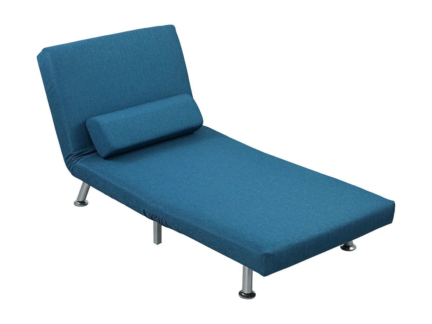 Fauteuil convertible 3 en 1 chauffeuse lit avec coussin bleu canard
