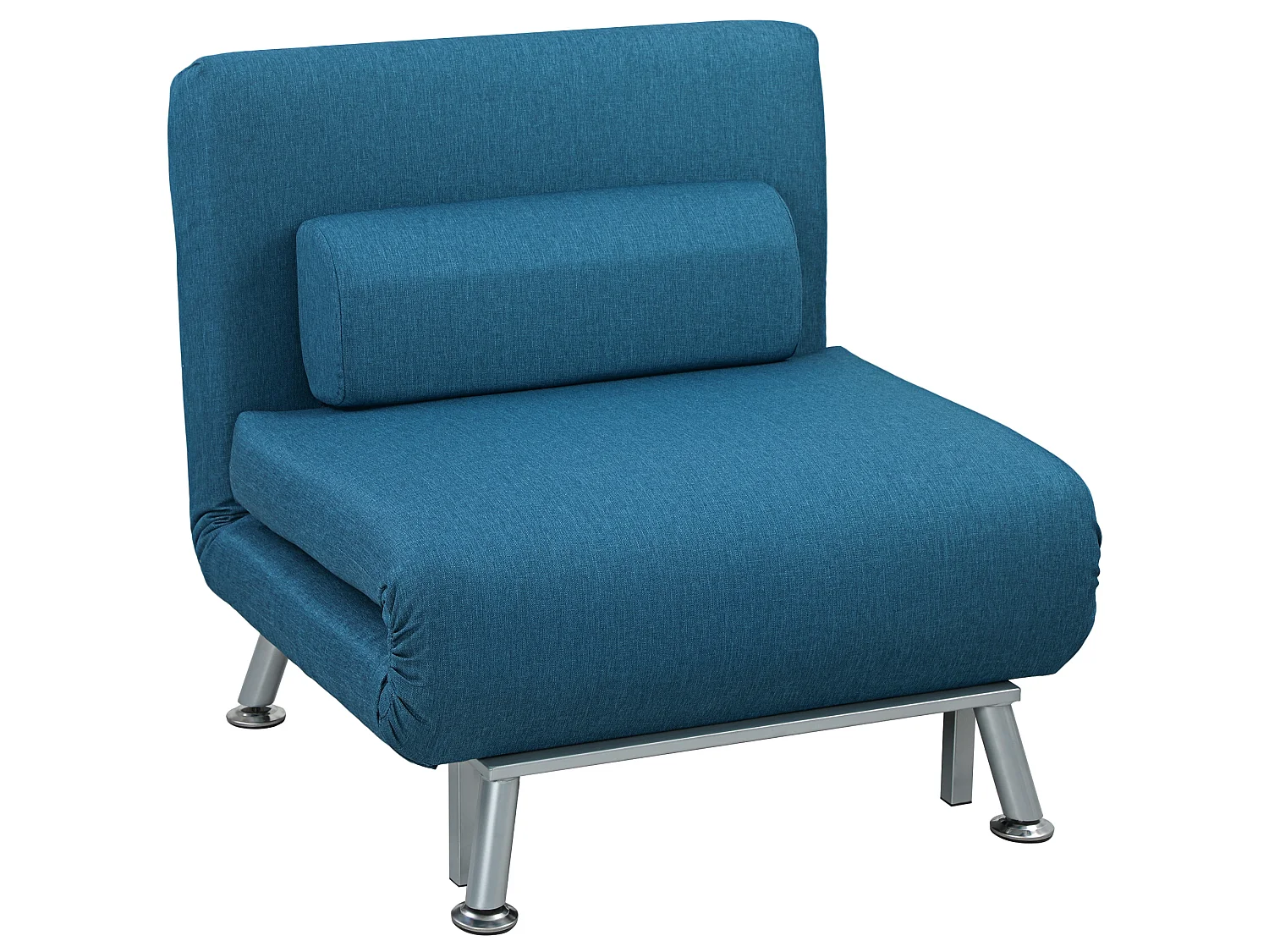Fauteuil convertible 3 en 1 chauffeuse lit avec coussin bleu canard