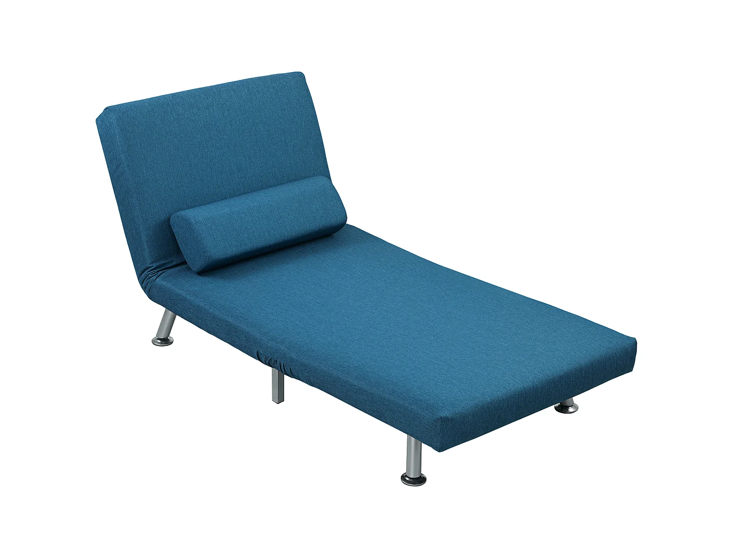Fauteuil convertible 3 en 1 chauffeuse lit avec coussin bleu canard
