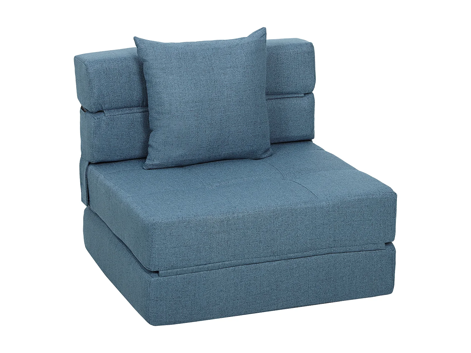 Chauffeuse canapé-lit convertible 1 place - coussin déhoussable inclus - tissu bleu