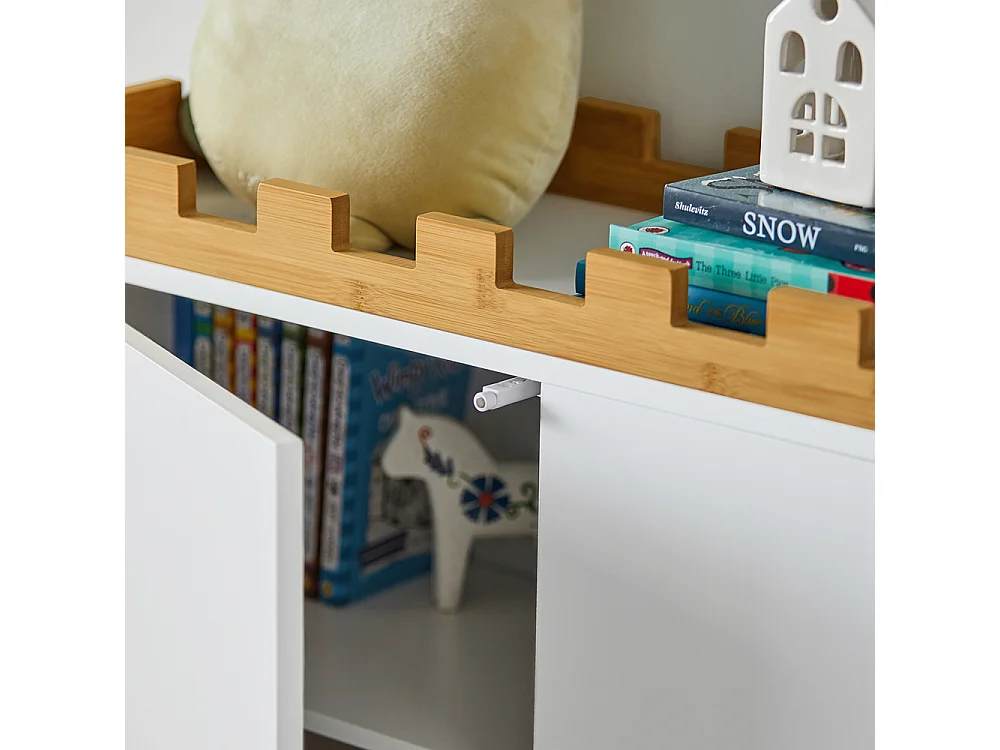 SoBuy Armoire Enfant 2 Portes Design Château Blanc 86x30x87 cm KMB44-W