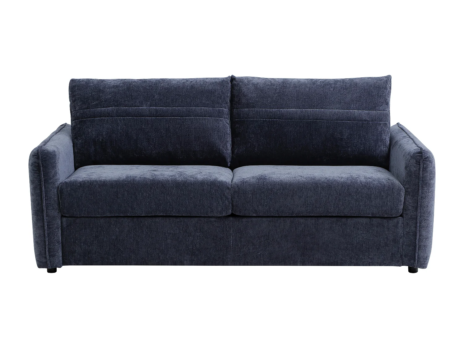 Canapé 3 places convertible express en tissu texturé bleu - Couchage 145 cm MALOGU