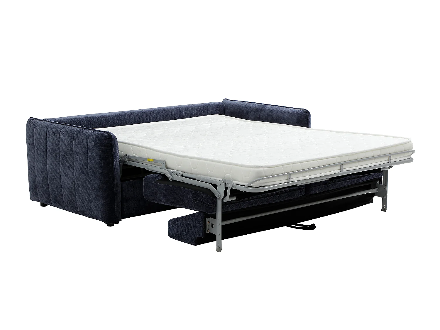 Canapé 3 places convertible express en tissu texturé bleu - Couchage 145 cm MALOGU