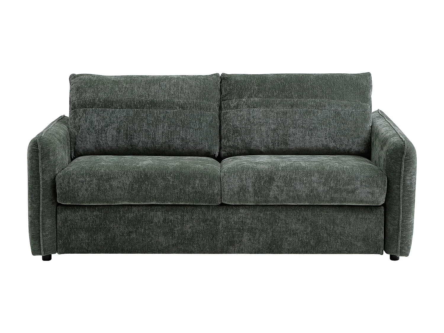 Canapé 3 places convertible express en tissu texturé vert - Couchage 145 cm MALOGU