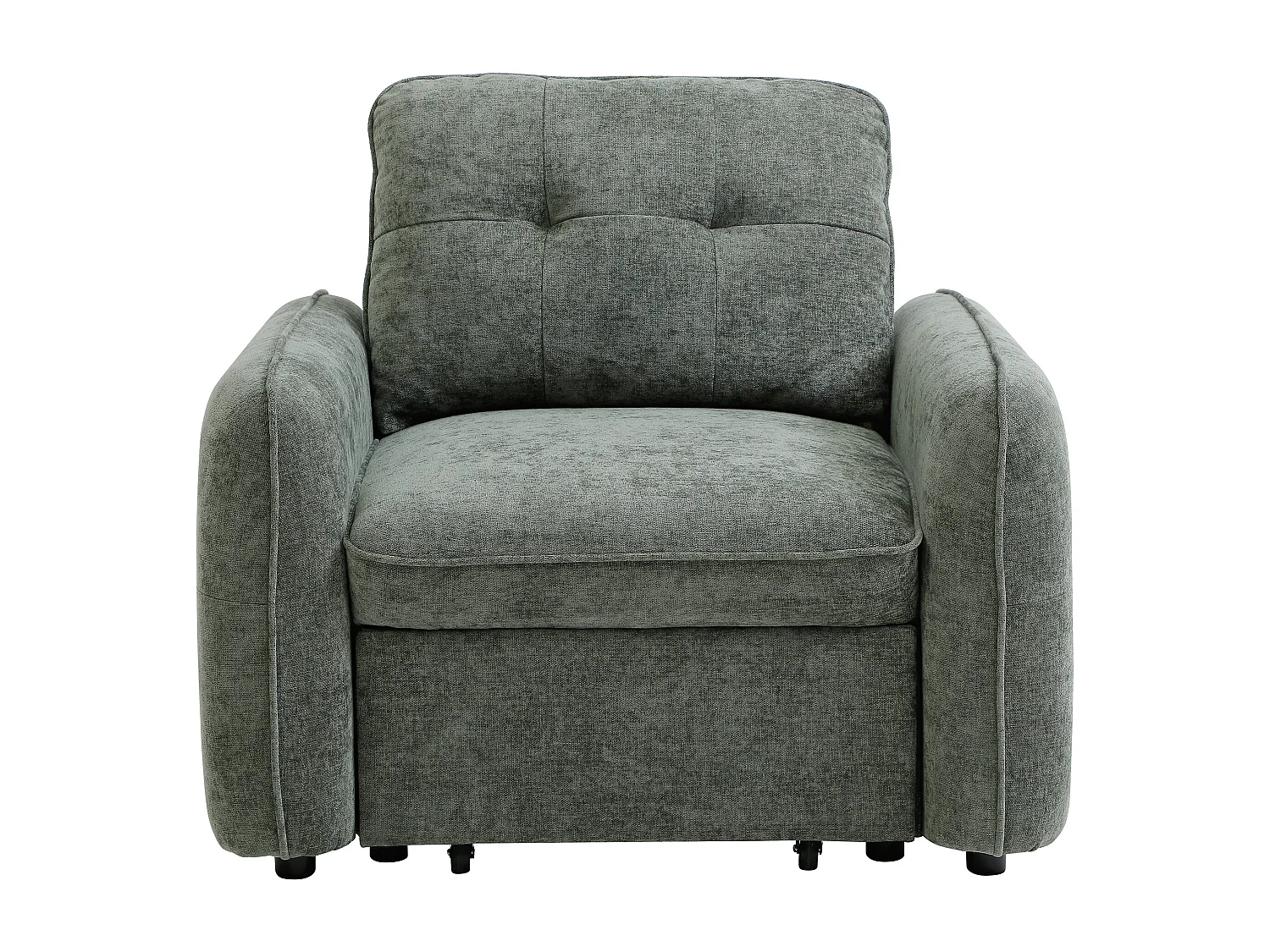 Fauteuil convertible en tissu texturé vert POBAVA