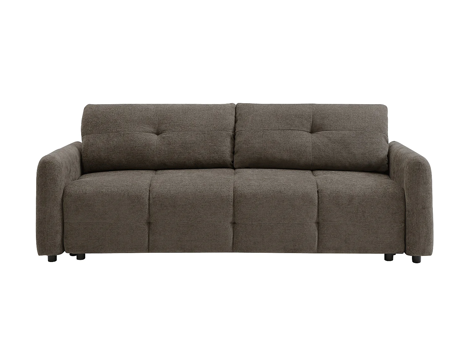 Canapé 3 places convertible en tissu texturé taupe ZAREMI