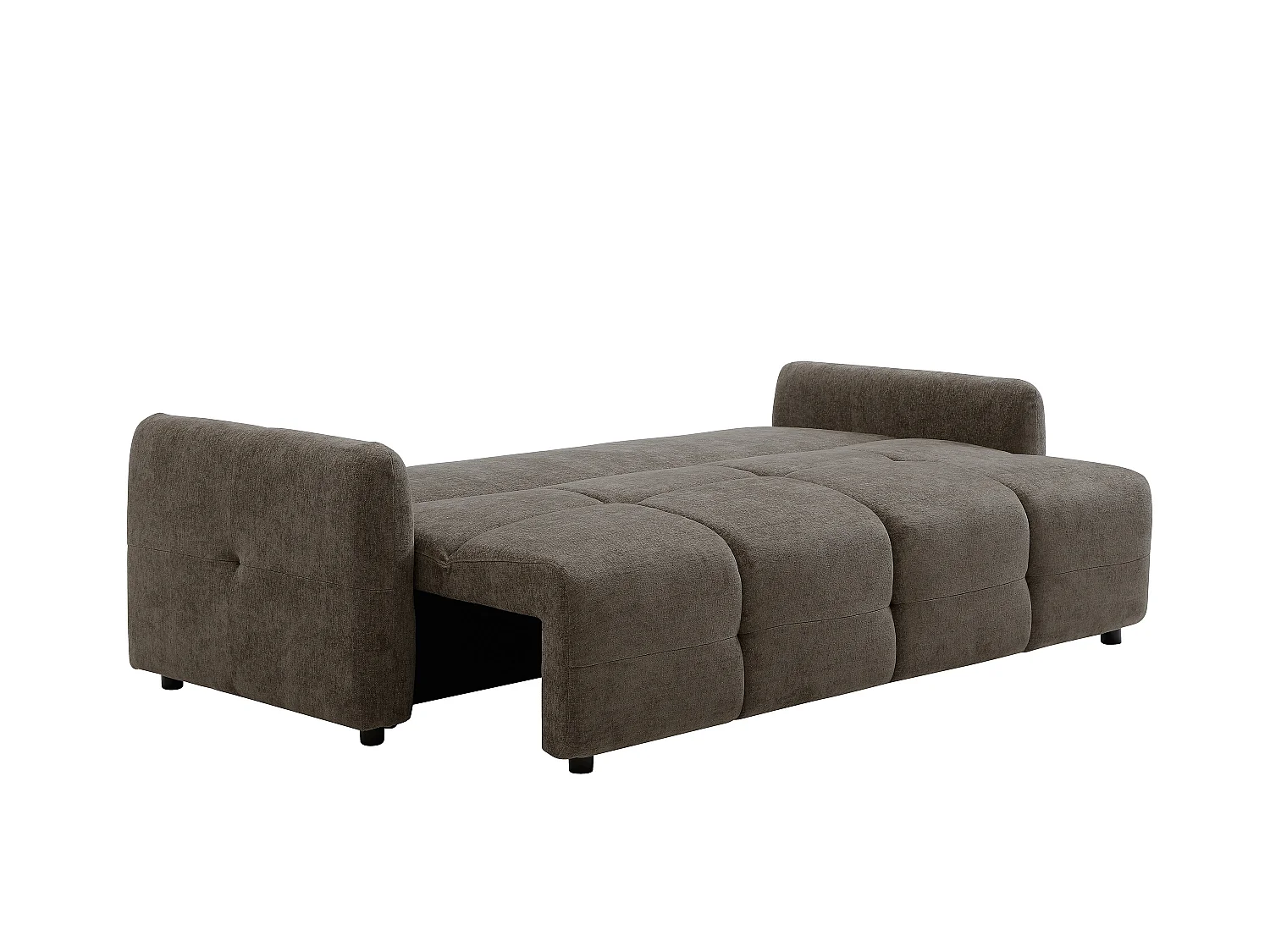 Canapé 3 places convertible en tissu texturé taupe ZAREMI