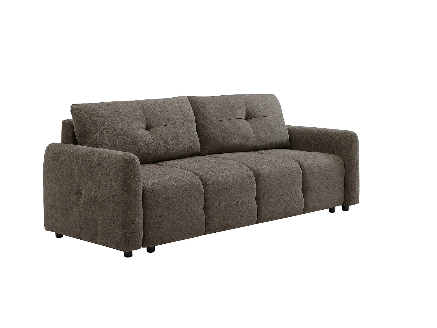 Canapé 3 places convertible en tissu texturé taupe ZAREMI