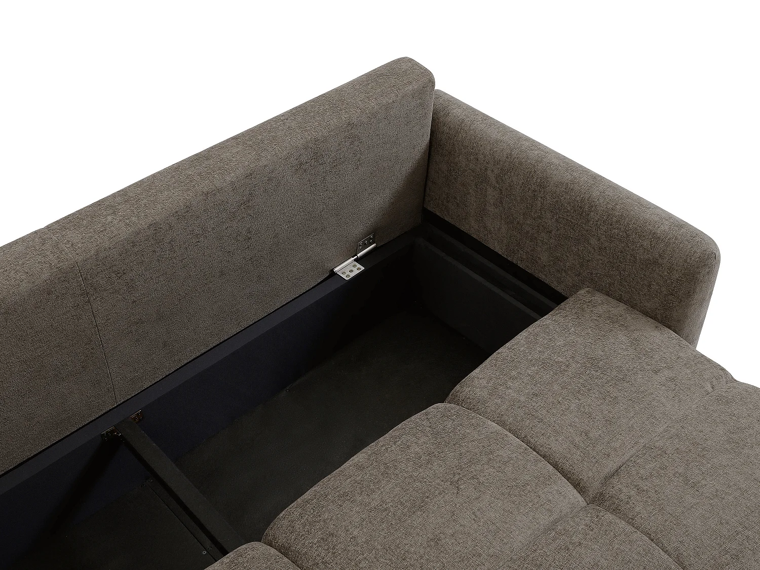 Canapé 3 places convertible en tissu texturé taupe ZAREMI