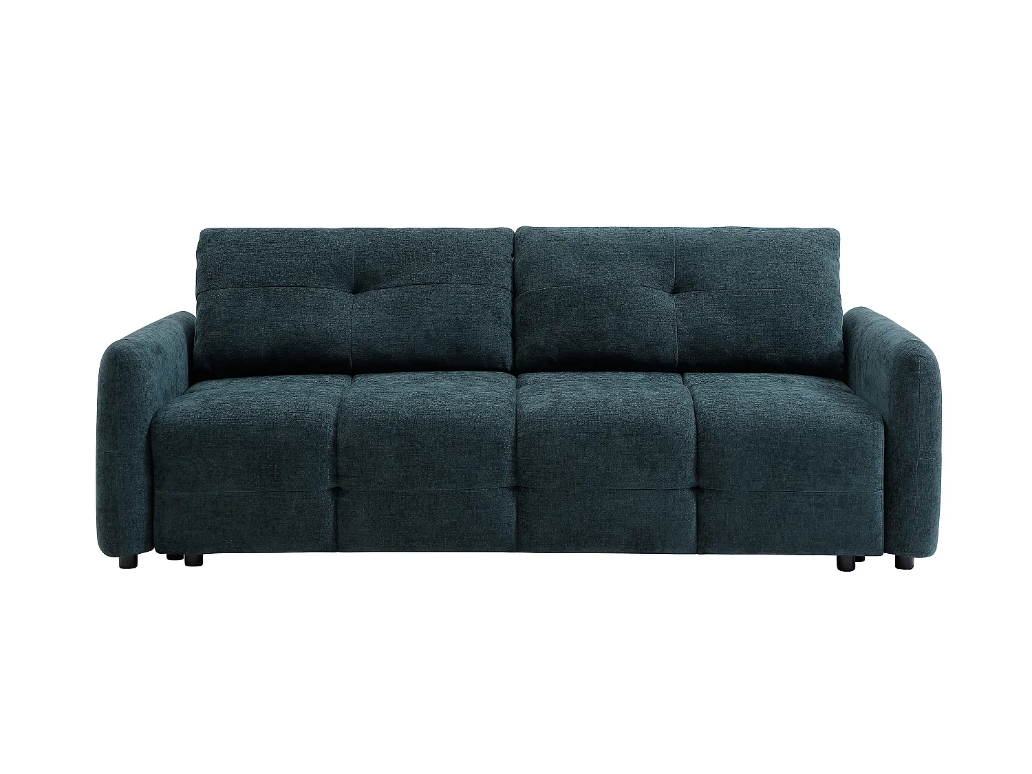 Canapé 3 places convertible en tissu texturé bleu canard ZAREMI