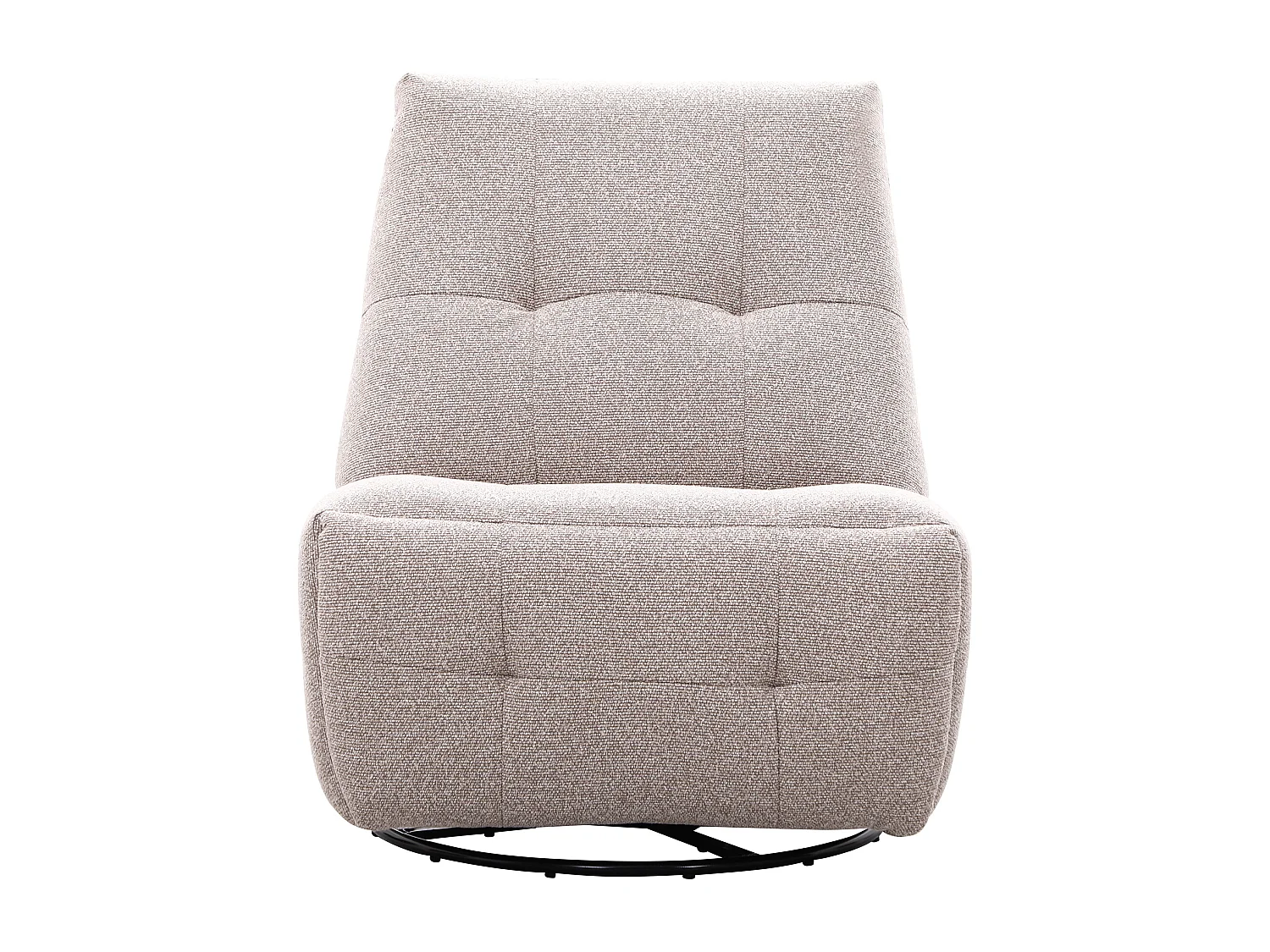 Fauteuil relax pivotant en tissu chenille beige COSADO
