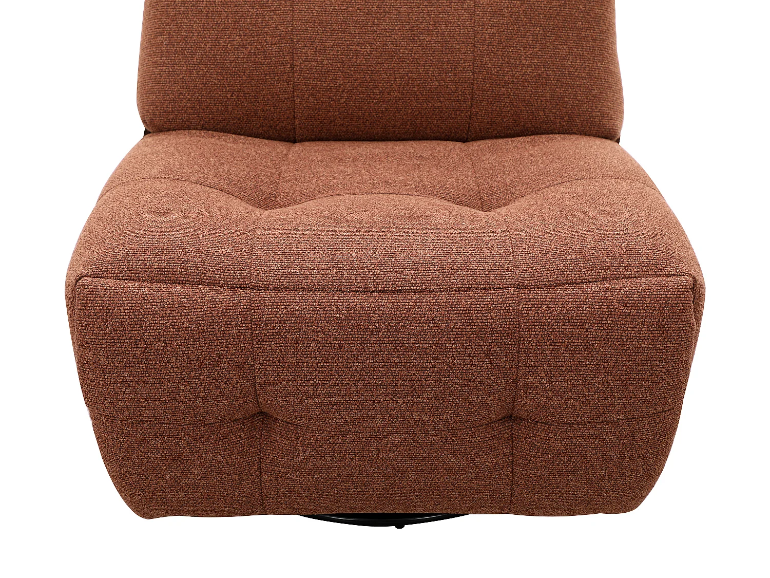 Fauteuil relax pivotant en tissu chenille terracotta COSADO