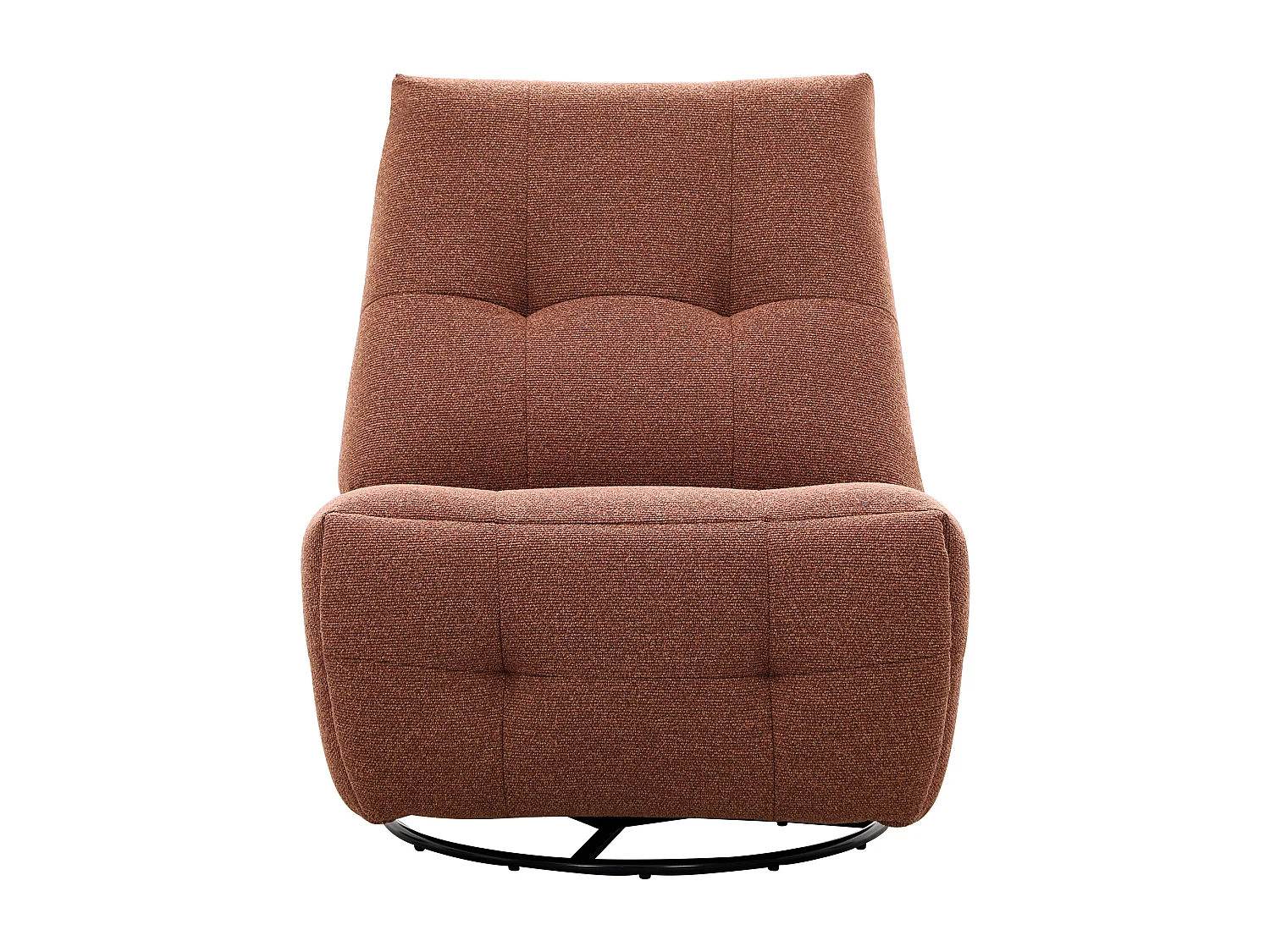 Fauteuil relax pivotant en tissu chenille terracotta COSADO