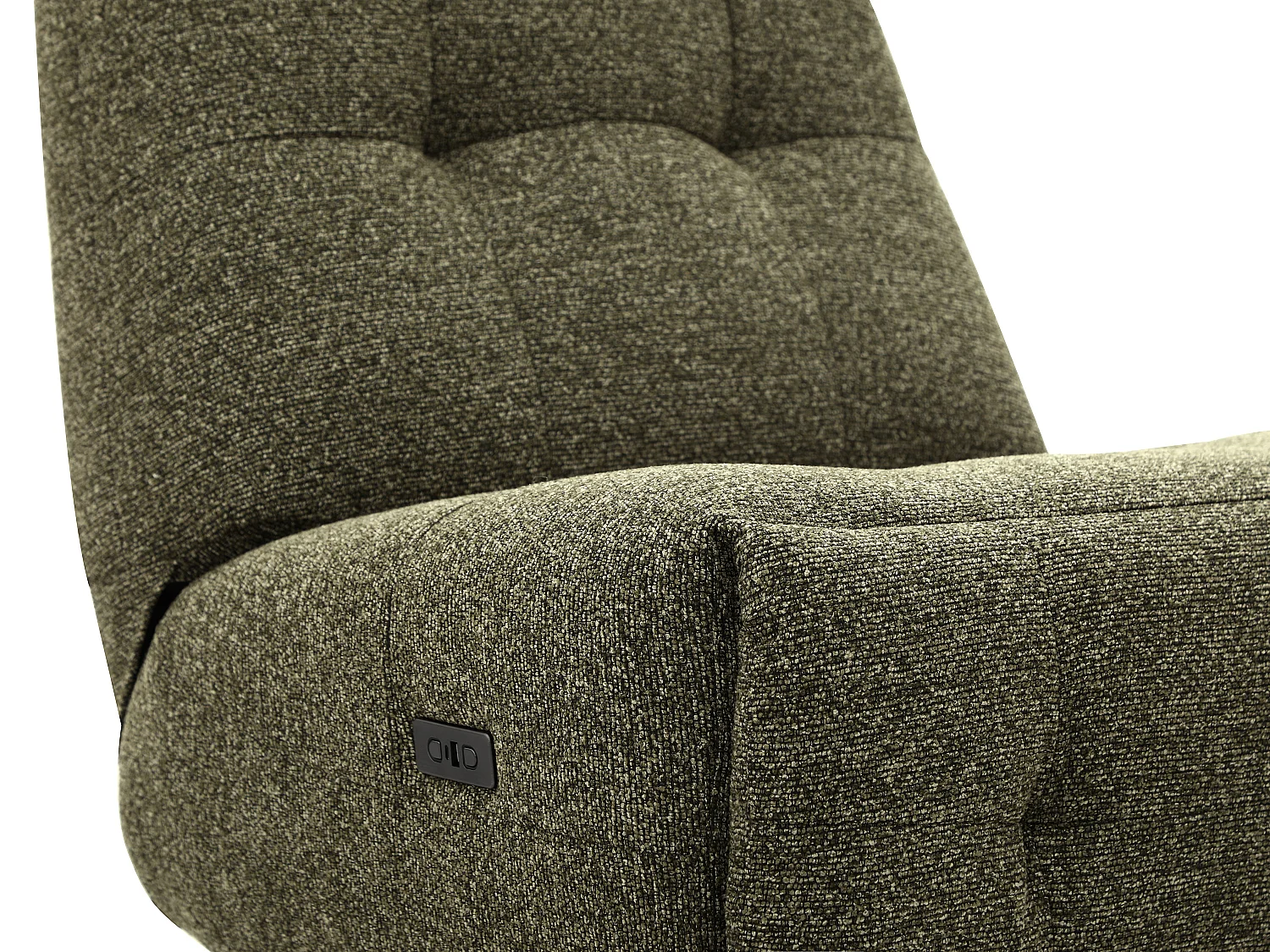 Fauteuil relax pivotant en tissu chenille vert COSADO