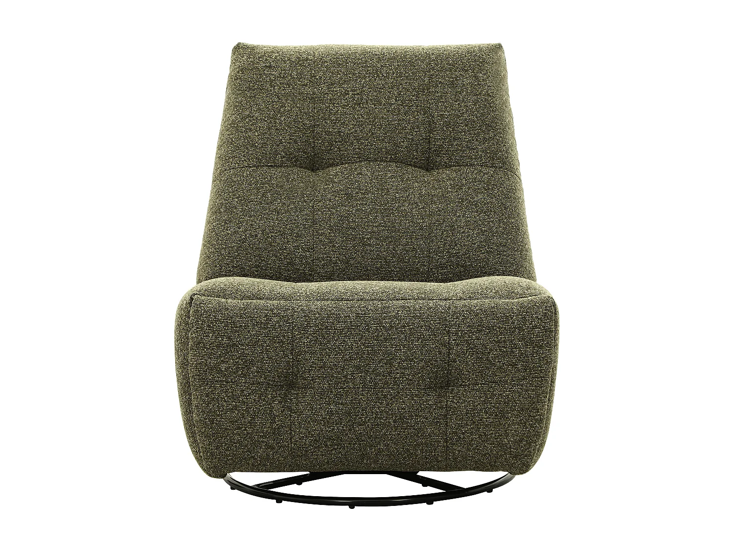 Fauteuil relax pivotant en tissu chenille vert COSADO